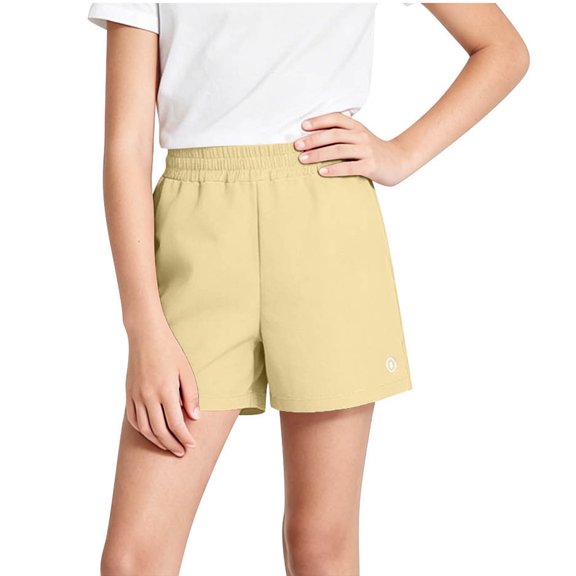 OGLCCG Girls Active Running Shorts Quick Dry Kids Elastic Waist Athletic Shorts Lightweight Summer Sport Jogger Shorts 3-14 Years