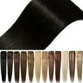 thumbnail image 6 of Benehair 100% Real Remy Human Hair Extensions Clip In 7 Pieces Full Head Invisible Soft Hair Weft Straight Women Black, 6 of 9