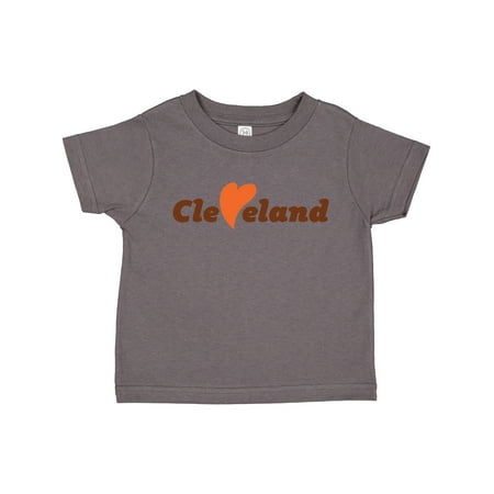 

Inktastic Cleveland Heart Solid Orange Gift Toddler Boy or Toddler Girl T-Shirt