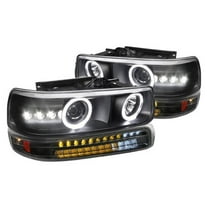 Spec-D Tuning 2LBLSIV99J Projector Headlights & LED Bumper Lamps for 1999-2002 Chevy Silverado, Black