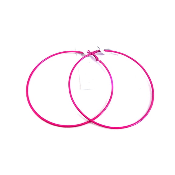 Large Hot Pink Hoop Earrings 3.5 inch Hoops