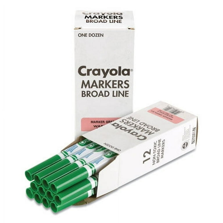 Broad Line Washable Markers, Broad Bullet Tip, Green, 12/Box Broad Line Washable Markers, Broad Bullet Tip, Green, 12/Box