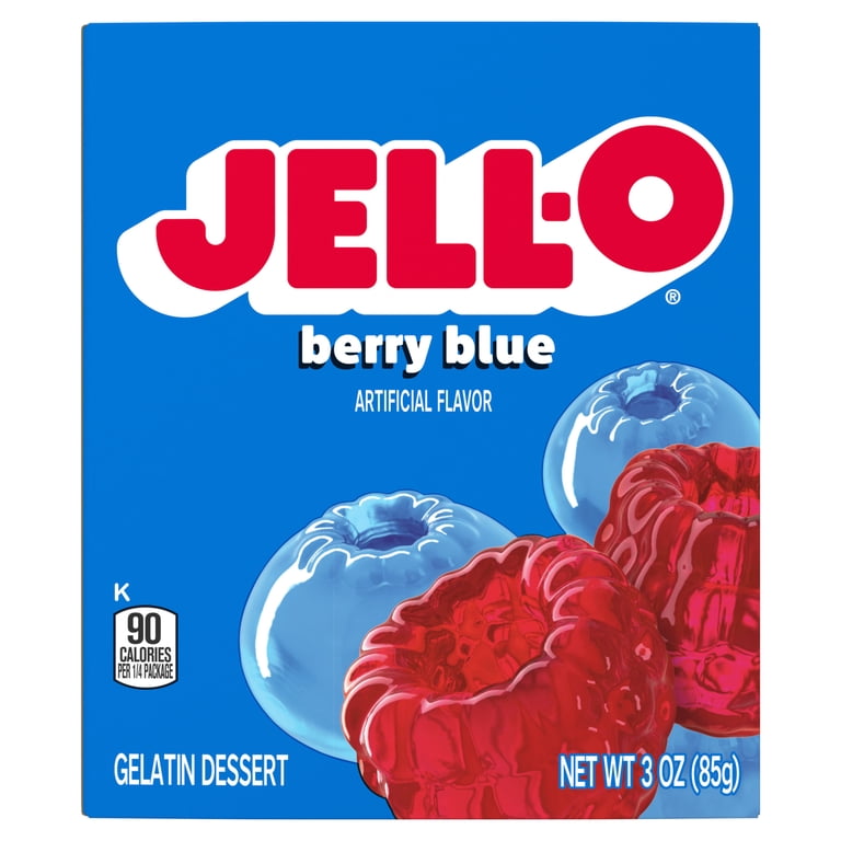 12 pack) Jell-O Berry Blue Artificially Flavored Gelatin Dessert