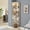 Antique White + MDF + glass, variant on Lighted Corner Curio Cabinet, Glass Display Case with Adjustable Shelves, Mirrored Back, Anti-Toppling Device, for Living Room, Antiques, Wine and Collectibles,Cherry