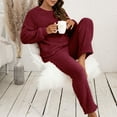 thumbnail image 5 of JGTDBPO Pajamas Loungewear Set For Women Soft Comfy Fleece Pjs Pullover Blouse Long Pants Loose Plush Sleepwear Fuzzy Loungewear For Winter, 5 of 9