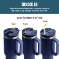 thumbnail image 3 of RTIC Road Trip 30 oz Leak-Resistant Straw Lid Ceramic Lined Tumbler, White Glitter, 3 of 9