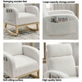 thumbnail image 6 of Modern Rocking Chair for Nursery,Accent Glider Chair with High Backrest & Two Side Pockets & Solid Wood Legs,Teddy White, 6 of 8