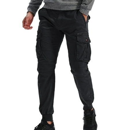 

Amuver Men Casual Pants Solid Color Tied Middle Waist Trousers 8 Colors