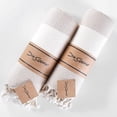 thumbnail image 5 of Die Caprie Turkish Hand Towels Set of 2 | 100% Cotton, 16 x 40 Inches | Decorative Bathroom Towel for Hand, Face, Gym, Yoga, Dishcloth, Kitchen and Bath (2 Hand Towels, Cream), 5 of 5