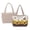 Beige - Sunflower Butterfly, variant on ZUXONGSY Hummingbird Daisy Print Reversible Women's Quilted Shoulder Tote, Large Capacity Handbag with Side Pockets, Lightweight Top Handle Satchel for Shopping, Travel, Camel