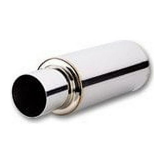 Vibrant Performance 1057 VIB1057 TPV TURBO MUFFLER W/ 4IN ROUND STRAIGHT CUT TIP (2.5IN INLET - 23IN LONG)