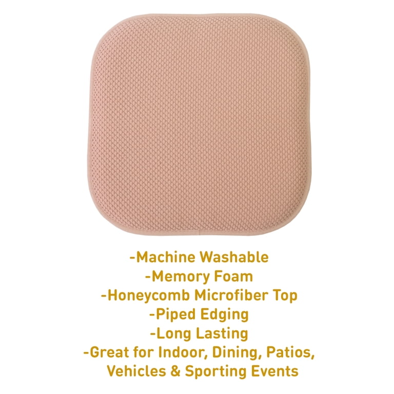 Sweet Home Collection Memory Foam Chair Cushions - 16x16 Inch, Honeycomb Pattern, Non-Slip Back, 4-Pack Wine