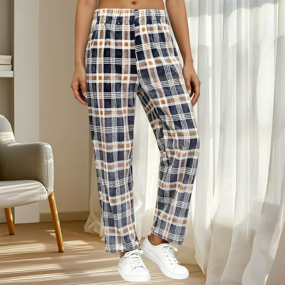Vetsdori Flannel Pajamas Pants for Women Holiday Soft Pj Bottoms Pockets,Fleece Pj Pants Womens Lounge Pants PJS
