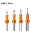 thumbnail image 1 of 4pcs HSS Foret de Fraise Vis Ensemble Chanfrein de Travail du Bois W / Clé et Vis, 1 of 11