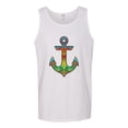 thumbnail image 2 of Trippy Mandala Nautical Colorful Mosaic Anchor | Mens Fashion Graphic Tank Top, White, X-Large, 2 of 4