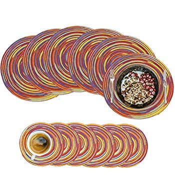 Round Braided Placemats Set of 12 - Round Table Mats Heat Insulation