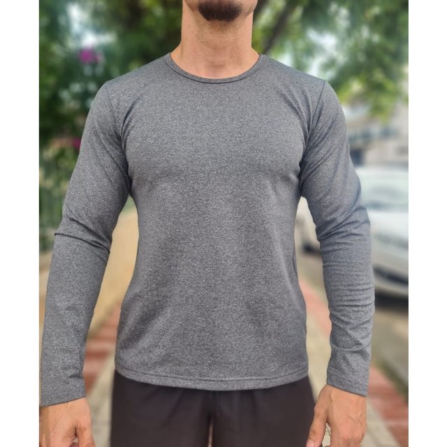 Blusa Hombre Manga Larga Térmica Forro Invierno Felpa Ejercicios/Gimnasio Deng Xun unisex