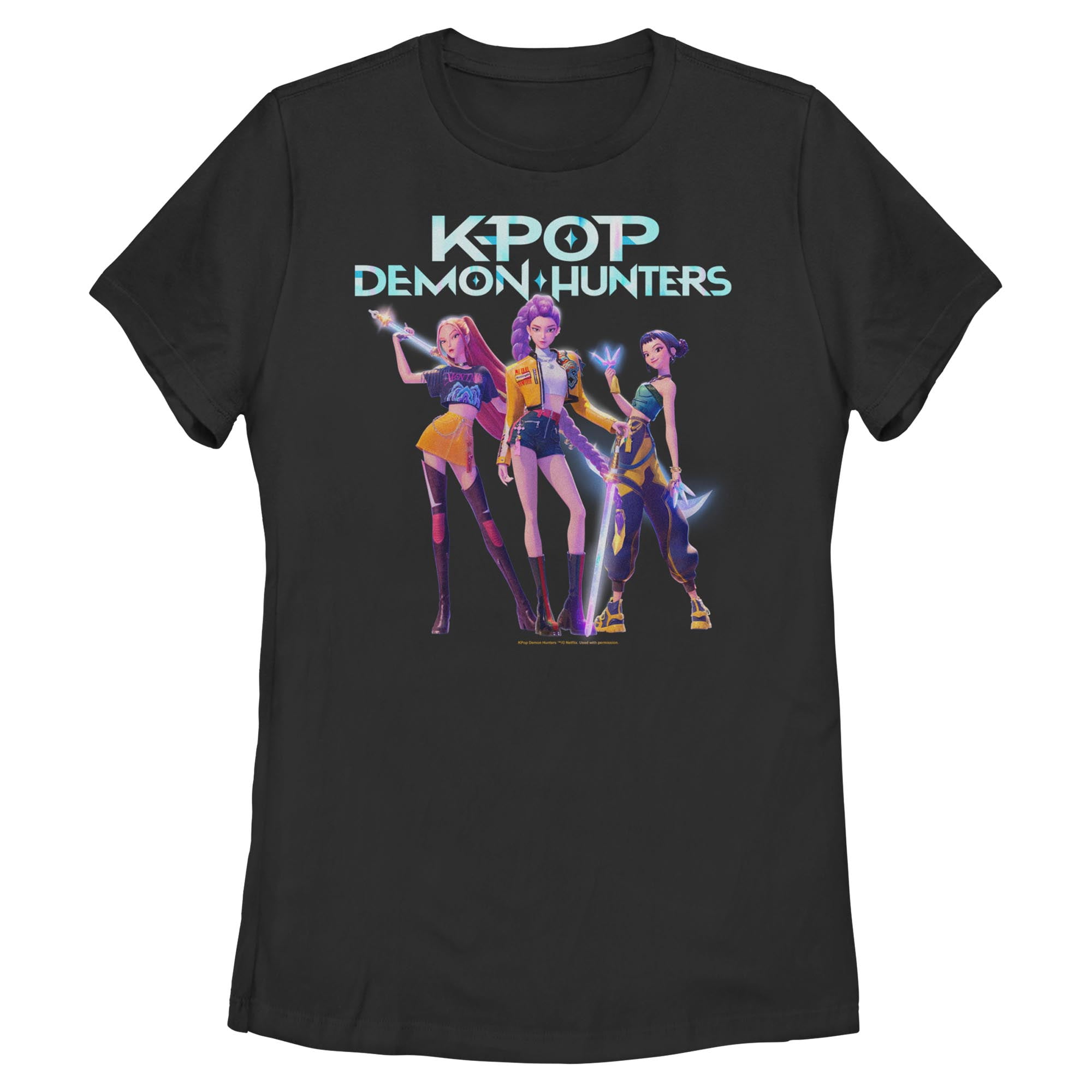 Juniors KPop Demon Hunters Chibi Trio Huntrix T Shirt - Walmart.com