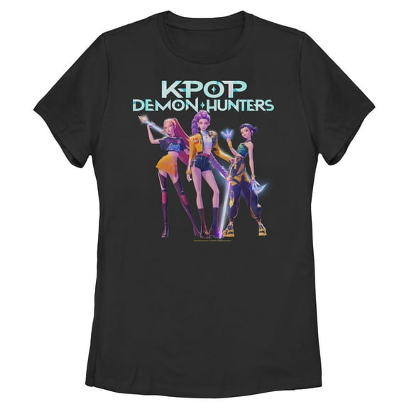 Womens KPop Demon Hunters Girls Group Shot T Shirt