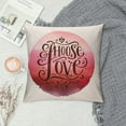 Orinice Throw Pillow Cover Hand Lettering Choose Love on Watercolor