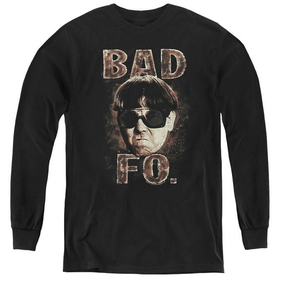 Three Stooges Bad Moe Fo Youth Long Sleeve Tee Black
