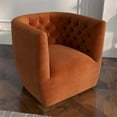 thumbnail image 3 of Allora Mid-Century Modern Velvet Swivel Chair in Burnt Orange, 3 of 6