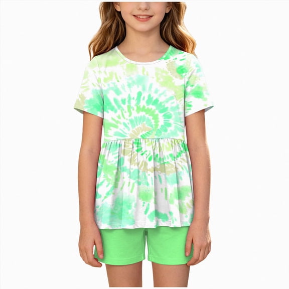 Toddler Girls Outfit Sets- Kids Summer Clothes 6-12 Months 12-24 Months 2t 3t 4t 5t 6t 7t Children Short Sleeve Casual Soft Cotton T Shirts And Shorts,Organiccotton 7-8 Years