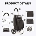thumbnail image 3 of 2 in 1 Shopping Carts for Groceries,Collapsible Grocery Cart On Wheels,Folding Hand Truck Trolley Dolly,SB010 Black, 3 of 7