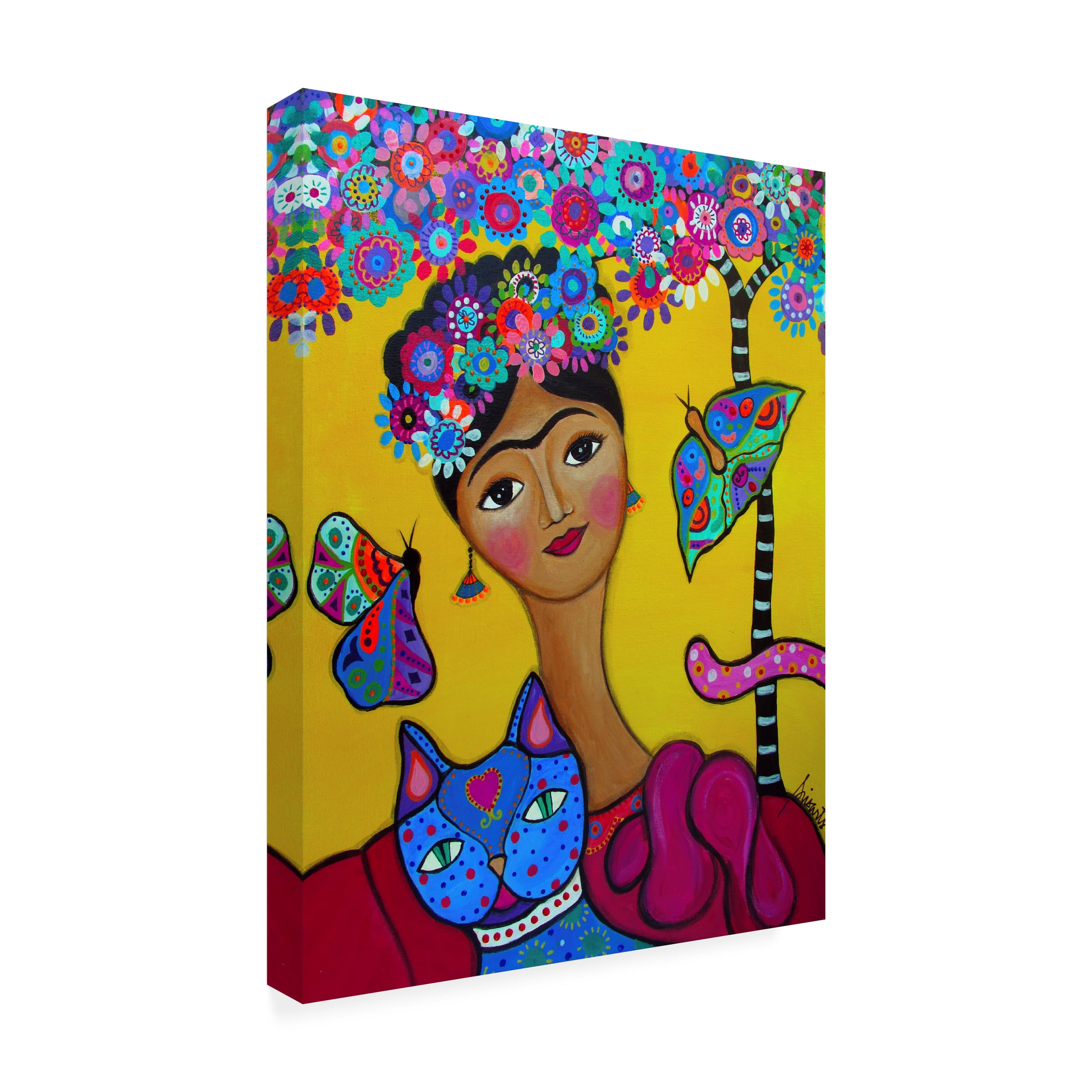 Prisarts 'Brigit's Frida And Her Cat' Canvas Art
