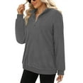 thumbnail image 3 of MOSHU Polar Fleece Sweatshirts for Women Quarter Zip Long Sleeve Tops Pullover Womens Sweatshirts, 3 of 9