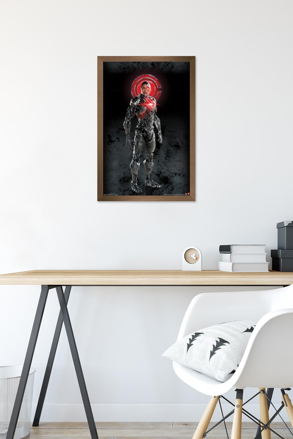 DC Comics Movie - Justice League - Cyborg Wall Poster, 14.725" x 22.375", Framed