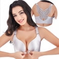 thumbnail image 2 of Valcatch Women's Wirefree Push up Bra Seamless Front Closure Lace Butterfly Beauty Back Everyday Bra, 2 of 5