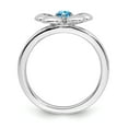 thumbnail image 2 of Sterling Silver Stackable Expressions Polished Blue Topaz Flower Ring - Size 8, 2 of 3