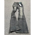 thumbnail image 1 of Pantalones acampanados de mezclilla lavados de gran tamaño para mujer Primavera Verano cintura alta pantalones vaqueros ajustados negros grises pantalones largos Vintage de estilo americano, 1 of 5