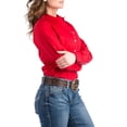 thumbnail image 3 of Cinch Womens   Solid  Button Up Shirt M Red, 3 of 4