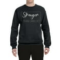 thumbnail image 2 of Wild Bobby Stronger Than Cancer Distressed Breast Cancer Awareness Unisex Crewneck Sweatshirt, Black, Small, 2 of 6