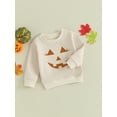thumbnail image 3 of GXFC Toddler Girls Halloween Sweatshirt Clothes 6M 1T 2T 3T 4T Kids Girls Long Sleeve Face Print Pullovers Tops Halloween Funny Clothing Costume for Children Girls, 3 of 9