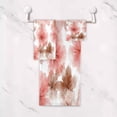 thumbnail image 5 of 3 Piece Bath Towels Set Bath Towel, Hand Towel and Face Towel for Bathroom, Gym, Hotel Pink and Brown Tie-dye Flowers, 5 of 8