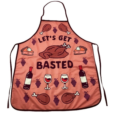 

Let s Get Basted Apron Funny Turkey Day Thanksgiving Dinner Graphic Kitcken Smock (Apron)