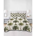 thumbnail image 2 of Quilt King Size Bedding Set, Date Palm Trees Reversible Summer Quilt 3 Pieces, Retro Summer Tropical Trees Plants Beige Lightweight Bedspreads Coverlets with 2 Pillow Shams for All Seasons, 2 of 5
