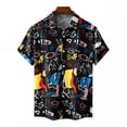 thumbnail image 4 of Camisa hawaiana con gráfico abstracto colorido para hombres, blusa con estampado 3D de juego de pelota de cocotero, camisas hawaianas de manga corta para mujeres y niños, 4 of 5