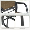 thumbnail image 6 of Outsunny Outdoor Glider Chair, Swing Chair with Breathable Mesh Fabric, Curved Armrests and Steel Frame for Porch, Garden, Poolside, Balcony, Brown, 6 of 9