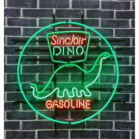 Queen Sense 16"x16" Custom Sinclair Dino Gasoline Neon Sign Man Cave Beer Pub Bar Artwork Handmade Wall Decor Gift Neon Light 120SDGL