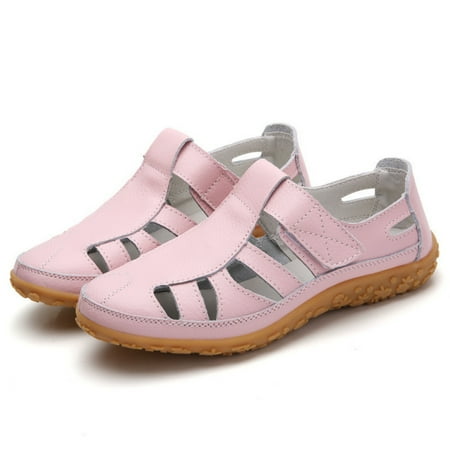 

XWQWJH Women s Casual Boho Gladiator Sandals Summer Leather Comfort Softsole Closed Toe Ankle Strap Beach Shoes Hollow Casual Comfy Softsole Adjustable Ankle Strap Beach Fisherman