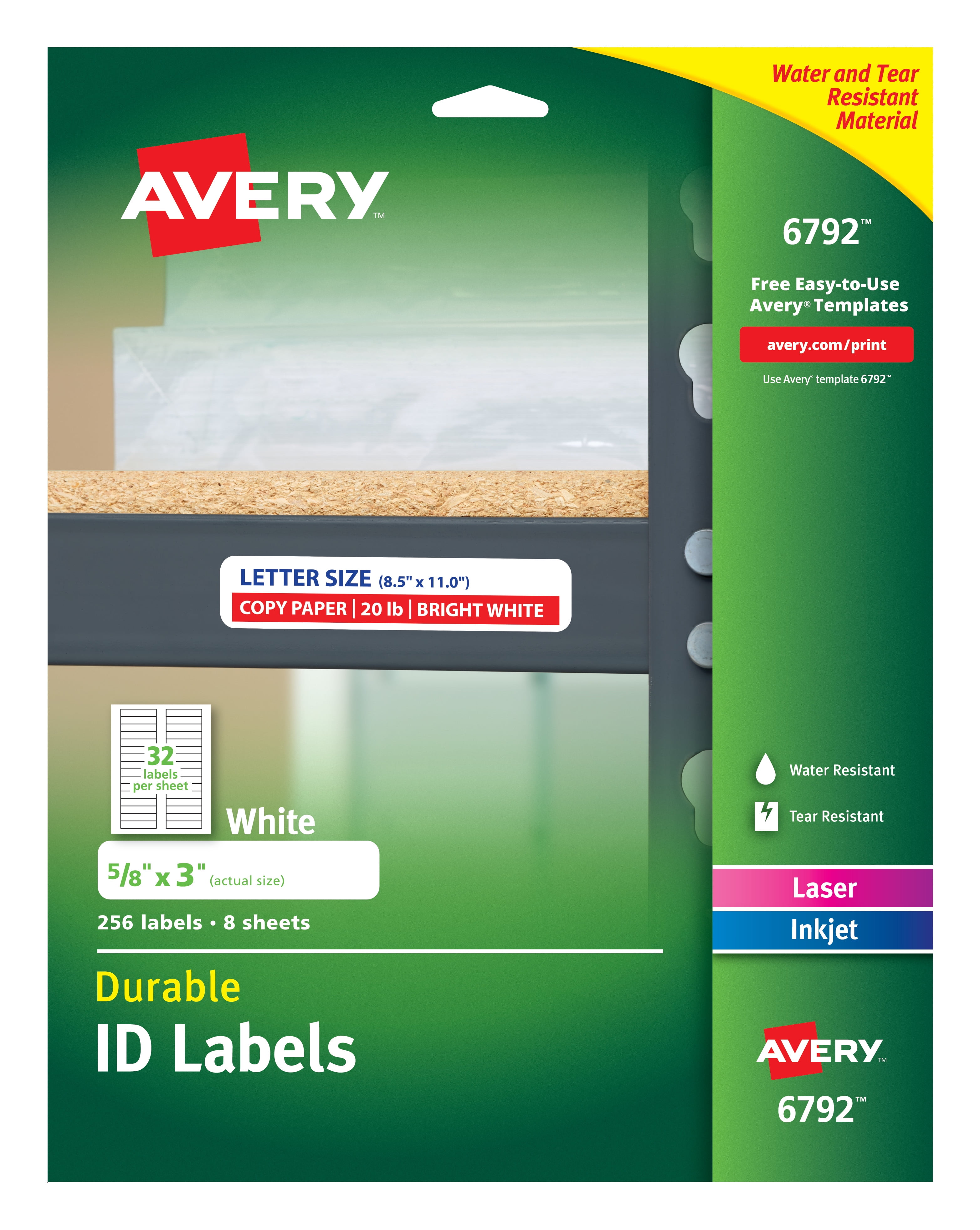 Avery Durable Easy Peel ID Labels, Permanent Adhesive, 5/8” x 3” Avery Durable Easy Peel ID Labels, Permanent Adhesive, 5/8” x 3”