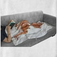thumbnail image 6 of Animal Soft Flannel Fleece Throw Blanket, Little Baby Safari Theme Fall down Watercolored Artwork, Cozy Plush for Indoor and Outdoor Use, 60" x 80", Orange and White, by Ambesonne, 6 of 6