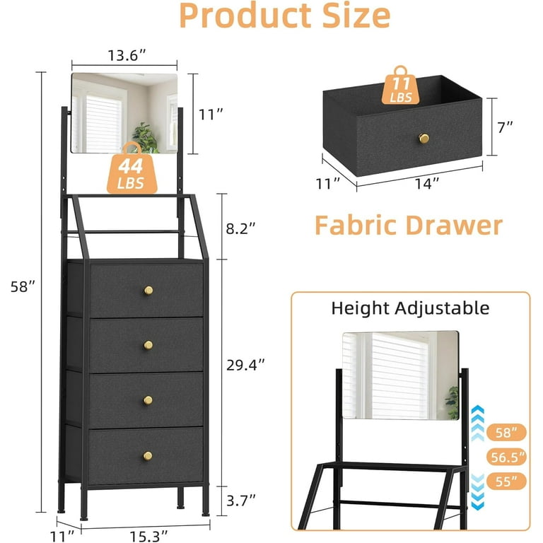 short dresser with mirror Compact Vanity Table with Adjustable Lighted Mirror & Storage - Bed Bath & Beyond