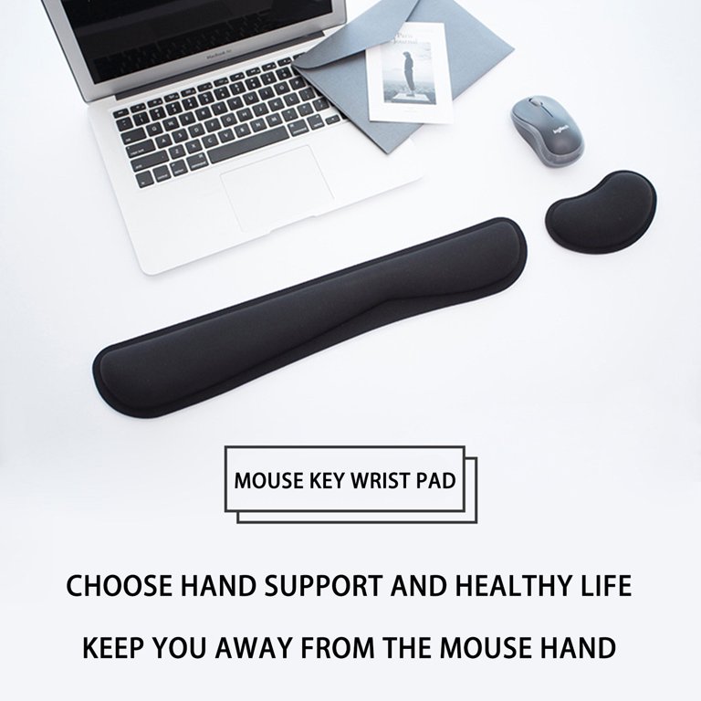 TSV Keyboard Mouse Pad Set with Wrist Rest Support, Ergonomic Gel Mouse  Keyboard Mat Set, Soft Memory Foam Wrist Pad for Easy Typing & Pain Relief  for