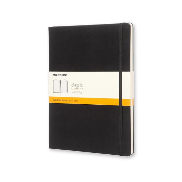 Libreta Clásica Moleskine Extra Grande 19 cm x 25 cm Negra Hoja Rayada Pasta Dura