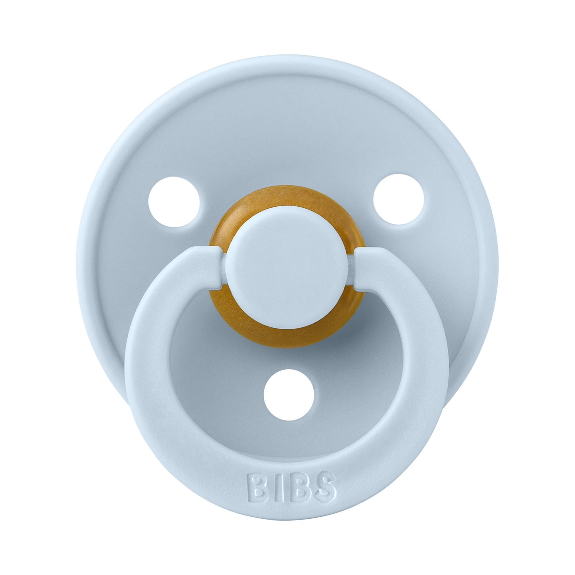 (2 pack) BIBS Colour, Natural Rubber Latex Pacifier Size 1, 0-6 Months, Baby Blue, Gender-Neutral, 1 Count